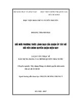 Đổi mới phương thức lãnh đạo của quận ủy tây hồ đối với chính quyền quận hiện nay 