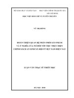 Hoàn thiện quan hệ phân phối sản phẩm và ý nghĩa của nó đối với việc thực hiện an sinh xã hội ở việt nam hiện nay 