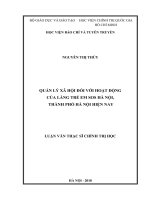 Quản lý xã hội đối với hoạt động của làng trẻ em sos hà nội, thành phố hà nội hiện nay 