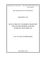 Quản lý đội ngũ cán bộ đoàn thanh niên cộng sản hồ chí minh cấp huyện ở tỉnh sóc trăng hiện nay 