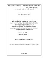 Báo chí tỉnh hòa bình với vấn đề bảo tồn và phát huy bản sắc văn hóa dân tộc mường hiện nay (khảo sát báo hòa bình, tạp chí văn nghệ hòa bình và chương trình truyền hình tiếng mường của đài phát thanh   truyền  