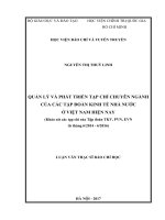Quản lý và phát triển tạp chí chuyên ngành của các tập đoàn kinh tế nhà nước ở việt nam hiện nay (khảo sát các tạp chí của tập đoàn tkv, pvn, evn từ tháng 62014   62016) 