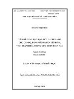 Vấn đề giáo dục đạo đức cách mạng cho cán bộ, đảng viên huyện yên định, tỉnh thanh hóa trong giai đoạn hiện nay 