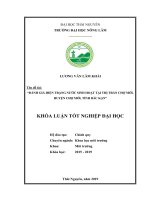 Khoá luận đánh giá hiện trạng nước sinh hoạt tại thị trấn chợ mới, huyện chợ mới, tỉnh bắc kạn 