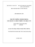 Truyền thông nội bộ trong xây dựng và phát triển văn hóa vtv 