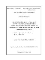 Vấn đề tổ chức, quản lý sản xuất chương trình cầu truyền hình trong môi trường truyền thông số ở đài truyền hình thành phố hồ chí minh 