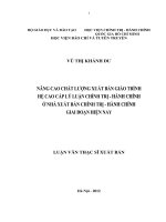Nâng cao chất lượng xuất bản giáo trình hệ cao cấp lý luận chính trị   hành chính ở nhà xuất bản chính trị   hành chính giai đoạn hiện nay 