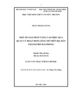 Một số giải pháp nâng cao hiệu quả quản lý hoạt động báo chí trên địa bàn thành phố hải phòng 