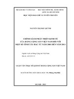 Chính sách phát triển kinh tế của đảng cộng sản việt nam đối với một số tỉnh tây bắc từ năm 2001 đến năm 2011 