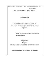 Đổi mới phương thức lãnh đạo của đảng ủy học viện an ninh nhân dân hiện nay 