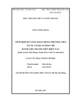 Tích hợp kỹ năng báo chí đa phương tiện ở các cơ quan báo chí dành cho thanh niên hiện nay (khảo sát báo tiền phong, thanh niên, tuổi trẻ năm 2016) 