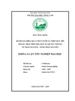 Khóa luận đánh giá hiệu quả chăn nuôi gà thịt quy mô trang trại trên địa bàn xã quyết thắng   TP thái nguyên   tỉnh thái nguyên 