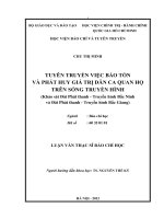 Tuyên truyền việc bảo tồn và phát huy giá trị dân ca quan họ trên sóng truyền hình (khảo sát đài phát thanh   truyền hình bắc ninh và đài phát thanh   truyền hình bắc giang) 