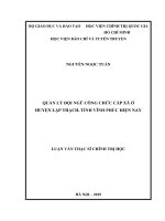 Quản lý đội ngũ công chức cấp xã ở huyện lập thạch, tỉnh vĩnh phúc hiện nay 