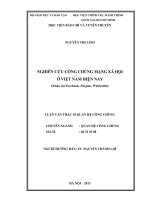 Nghiên cứu công chúng mạng xã hội ở việt nam hiện nay (khảo sát facebook, zingme, webtretho) 