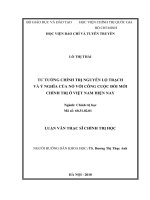 Tư tưởng chính trị của nguyễn lộ trạch và ý nghĩa của nó đối với công cuộc đổi mới chính trị ở việt nam 