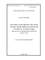 Báo công an địa phương với vấn đề tổ chức trang thông tin chuyên đề về trật tự, an toàn xã hội (khảo sát các báo an ninh hải phòng, an ninh thủ đô năm 2014   2015) 
