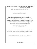 Vai trò của tín ngưỡng thờ cũng tổ tiên đối với việc kế thừa và phát huy truyền thống uống nước nhớ nguồn, đền ơn đáp nghĩa của dân tộc việt nam trong giai đoạn hiện nay 