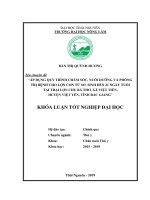 Khoá luận áp dụng quy trình chăm sóc, nuôi dưỡng và phòng trị bệnh cho lợn con từ sơ sinh đến 21 ngày tuổi trại trại lợn chu bá thơ, xã việt tiến, huyện việt yên, tỉnh bắc giang 