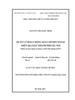Quản lý hoạt động báo chí đối ngoại trên địa bàn thành phố hà nội (khảo sát giai đoạn từ tháng 12016 đến tháng 62017) 