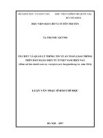 Tổ chức và quản lý thông tin về an toàn giao thông trên báo mạng điện tử ở việt nam hiện nay (khảo sát báo dantri com vn, vnexpress net, baogiaothong vn, năm 2016) 