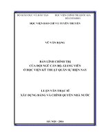 Bản lĩnh chính trị của đội ngũ cán bộ, giảng viên ở học viện kỹ thuật quân sự hiện nay 