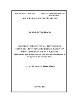 Báo mạng điện tử với vai trò giáo dục chính trị   tư tưởng cho đội ngũ đảng viên đảng cộng sản việt nam hiện nay (khảo sát báo điện tử đảng cộng sản việt nam, báo nhân dân điện tử, báo điện tử hà nội mới năm 2015) 