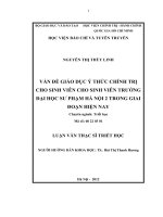 Vấn đề giáo dục ý thức chính trị cho sinh viên cho sinh viên trường đại học sư phạm hà nội 2 trong giai đoạn hiện nay 