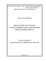 Hiệu quả công tác tư tưởng của đảng bộ khối cơ quan tỉnh ninh bình trong giai đoạn hiện nay 