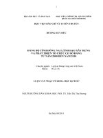 Đảng bộ tỉnh đồng nai lãnh đạo xây dựng và phát triển tổ chức cơ sở đảng từ năm 2000 đến năm 2010 