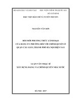 Đổi mới phương thức lãnh đạo của đảng ủy phường đối với chính quyền ở quận cầu giấy, thành phố hà nội hiện nay 