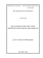 Quản lý đội ngũ công chức cấp xã ở huyện mỹ xuyên, tỉnh sóc trăng hiện nay 