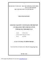 Giáo dục đạo đức cách mạng cho đội ngũ cán bộ, đảng viên ở huyện cô tô, tỉnh quảng ninh hiện nay 