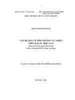 Vấn đề bảo vệ môi trường tự nhiên trên báo in hiện nay (khảo sát báo tài nguyên môi trường, tuổi trẻ thành phố hồ chí minh, lao động ) 