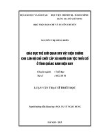 Giáo dục thế giới quan duy vật biện chứng cho cán bộ chủ chốt cấp xã người dân tộc thiểu số ở tỉnh quảng nam hiện nay 