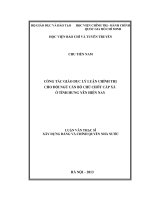 Công tác giáo dục lý luận chính trị cho đội ngũ cán bộ chủ chốt cấp xã ở tỉnh hưng yên hiện nay 
