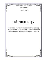 HOÀN THIỆN QUAN HỆ SẢN XUẤT PHÙ HỢP VỚI TRÌNH độ PHÁT TRIỂN CỦA LỰC LƯỢNG SẢN XUẤT TRONG QUÁ TRÌNH CÔNG NGHIỆP HÓA, HIỆN đại HÓA ở VIỆT NAM HIỆN NAY 