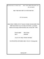 Khai thác thông tin từ mạng xã hội cho bài điều tra trên báo pháp luật xã hội, tuổi trẻ, lao động (khảo sát trên mạng xã hội facebook, zalo, từ năm 2014   2015) 