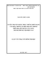 Tuyên truyền khắc phục những biến dạng văn hóa trong lễ hội truyền thống trên địa bàn quận cầu giấy, thành phố hà nội hiện nay 