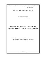 Quản lý đội ngũ công chức cấp xã ở huyện xín mần, tỉnh hà giang hiện nay 