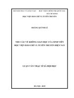 Nhu cầu về không gian đọc của sinh viên học viện báo chí và tuyên truyền hiện nay 