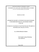 Luận văn thạc sĩ diversifying reading activities in english 8 textbook   action research study in a secondary school in ha noi 