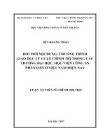 Đổi mới nội dung, chương trình giáo dục lý luận chính trị trong các trường đại học, học viện công an nhân dân ở việt nam hiện nay 