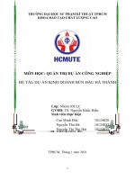 ĐỀ TÀI DỰ án KINH DOANH BÚN đậu HÀ THÀNH 