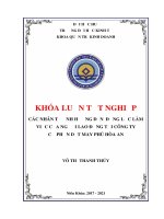 Khóa luận tốt nghiệp Quản trị kinh doanh: Các nhân tố ảnh hưởng đến động lực làm việc của người lao động tại Công ty Cổ phần dệt may Phú Hòa An