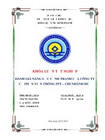 Khóa luận tốt nghiệp Quản trị kinh doanh: Đánh giá năng lực cạnh tranh của công ty Cổ phần Viễn thông FPT- Chi nhánh Huế