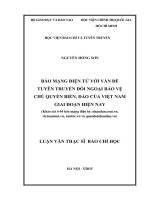 Báo mạng điện tử với vấn đề tuyên truyền đối ngoại bảo vệ chủ quyền biển, đảo của việt nam 