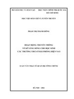 Hoạt động truyền thông về kĩ năng sống cho học sinh các trường thcs ở hải phòng hiện nay 