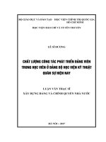 Chất lượng công tác phát triển đảng viên trong học viện ở đảng bộ học viện kỹ thuật quân sự hiện nay 