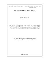 Quản lý xã hội đối với công tác dân tộc của huyện bắc yên, tỉnh sơn la hiện nay 